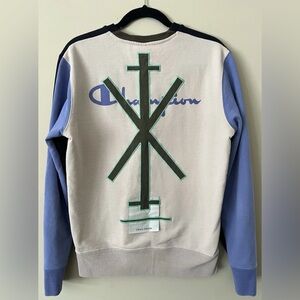 Craig Green x Champion Men's Blue Orange Quarter Zip Sweatshirt Size Large